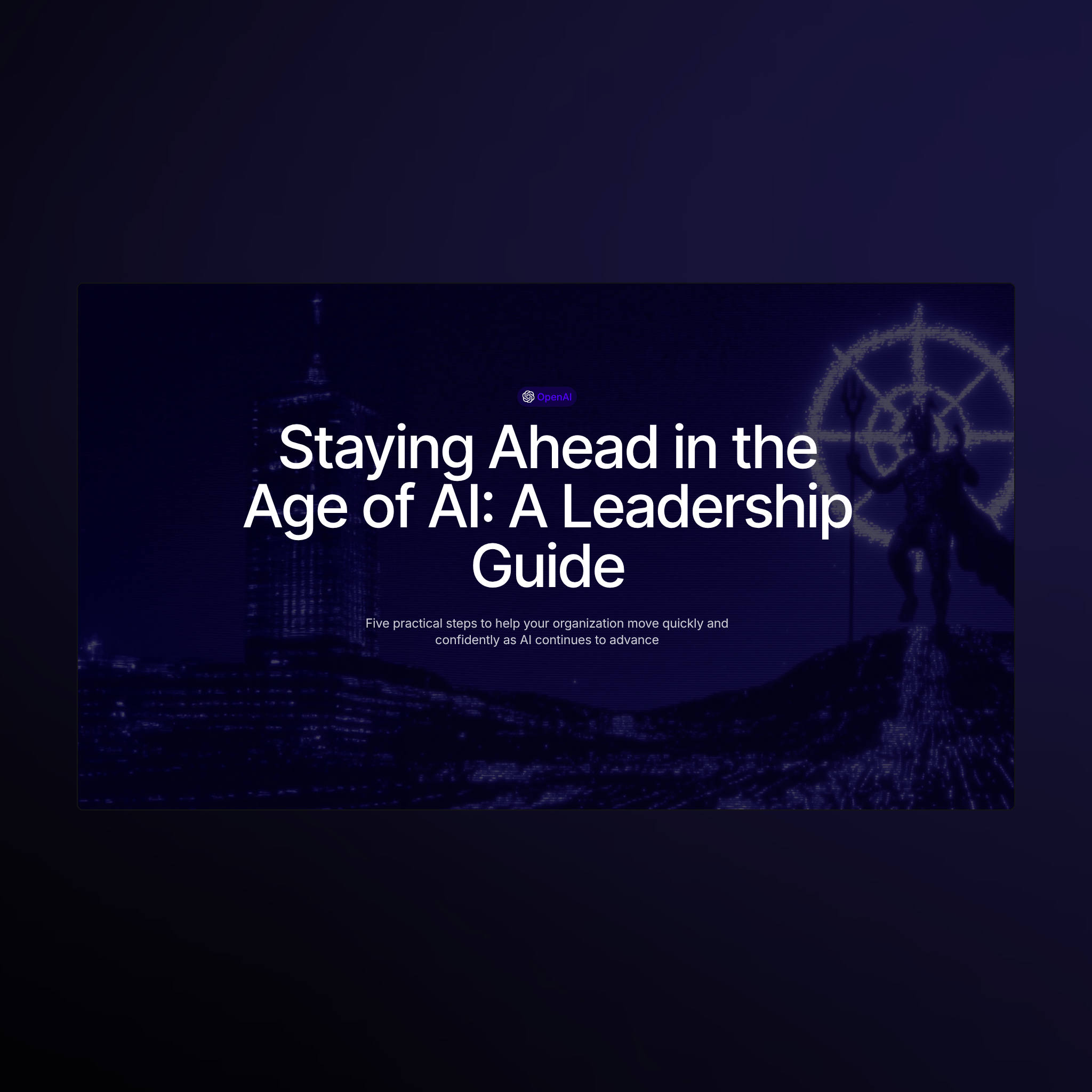 Slides from a leadership focused AI workshop